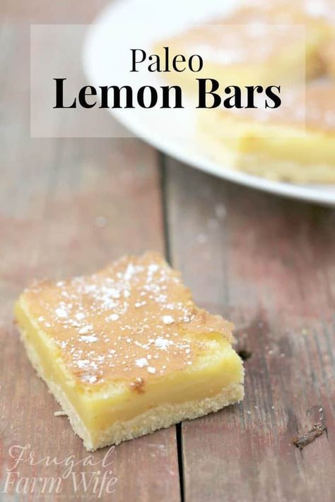 Paleo Lemon Bars, Lemon Bars Recipe, Paleo Recipes Dessert, Paleo Baking, Farm Wife, Paleo Sweets, Paleo Desserts, Paleo Treats, Lemon Bars