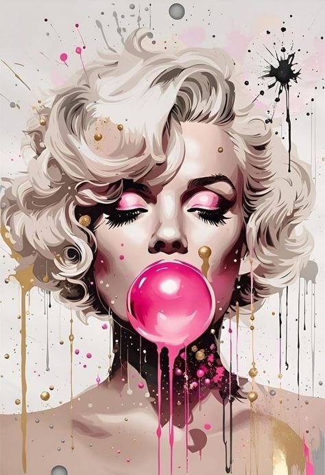 Marilyn Monroe Artwork, Marilyn Monroe Art, Blowing Bubbles, Mosaic Diy, Art Pop, Girly Art, Mosaic Crafts, Painting Kits, Mosaic Art