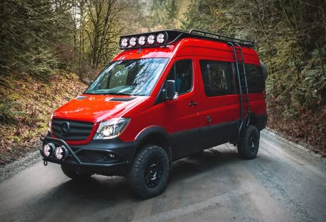 Based in North Vancouver, British Columbia, Nomad Vanz builds custom overland expedition vans for those who want to travel off-the-grid. Most builds use the Mercedes-Benz Sprinter, with different upgrade levels from $50,000 to $150,000 or more, depen Vw California T6, 4x4 Camper Van, Mercedes Benz Vans, Mercedes Sprinter Camper, Sprinter Van Conversion, Sprinter Camper, 4x4 Van, Day Van, Camper Van Conversion Diy