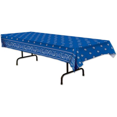 Bandana Table Cover - Walmart.com Country Party Decorations, Cowboy Theme Party, Wild West Party, Country Party, Western Theme Party, Blue Bandana, Western Parties, Cowboy Theme, Plastic Table Covers