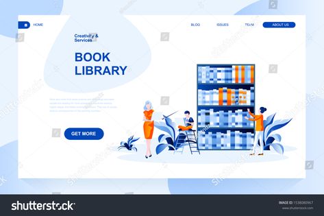 Web Design Books, Header Template, Books Storage, Library Website, Book Library, Website Images, Free Vector Illustration, Homepage Design, Design Books