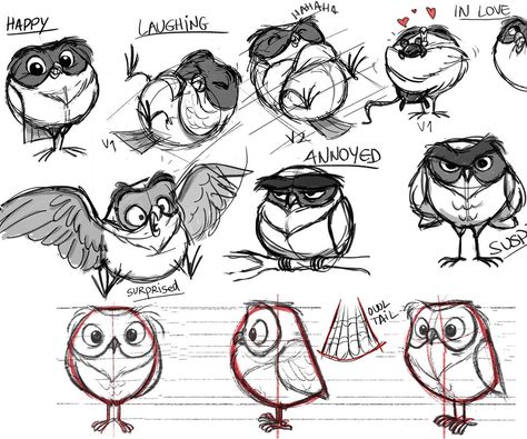 Drawing Reference Character Design, Drawing Reference Character, Owl Sketch, Owl Illustration, Owls Drawing, Owl Cartoon, Animal Character, Animal Sketches, Bird Drawings