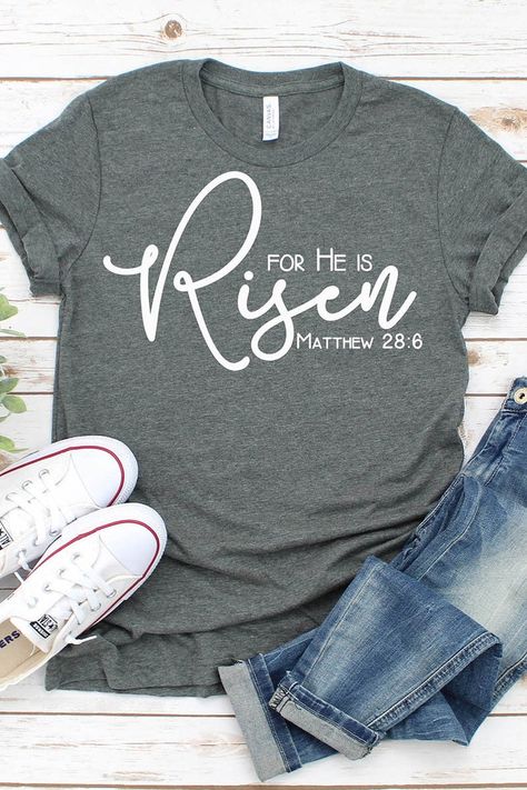 Christian Vinyl Shirt Ideas, Easter Shirt Ideas For Women, Easter Tshirt Designs, Easter Shirt Ideas, Easter Shirts, Cricut Shirt Ideas Women Christian, Cute Cricut Shirts Faith, Cheap Cute T-shirt For Easter, Cheap Cute Easter T-shirt