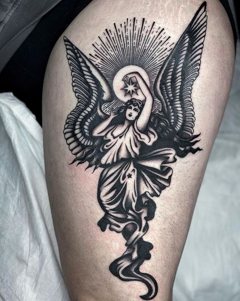 Traditional Tattoo Reference, Old School Traditional, Traditional Tattoo Inspiration, Club Tattoo, Tattoo Board, Tattoo Reference, Traditional Tattoo Sleeve, Angel Tattoo Designs, Fire Tattoo