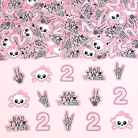 200 Pieces Bad Two the Bone Confetti, Pink and Black Bad Two the Bone Birthday Decorations Girl, Double Sided Table Confetti Scatters for Born to Rock Music Theme 2nd Birthday Party Supplies #ad #badtwothebone #bad2theboneparty #bad2thebonepartyideas #badtwothebonepartytheme #bad2thebonepartydecorations #2ndbirthday #2ndbirthdaypartyideas #2ndbirthdaypartydecorations #2ndbirthdaypartythemes Two Cool Birthday Party Girl, Bad Two The Bone Birthday Party Girl, Bad Two The Bone Birthday Party, Bad Two The Bone, Born To Rock, Second Birthday Ideas, 2nd Birthday Party Themes, 2nd Birthday Party, Girl Birthday Decorations