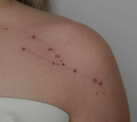 Small Taurus constellation tattoo Constellation Tattoo Taurus, Constellation Tattoo Placement, Zodiac Tattoos Taurus, Taurus Star Constellation Tattoo, Taurus Zodiac Tattoo, Taurus Star Constellation, Dainty Tats, Taurus Tattoo Designs, Zodiac Tattoo Ideas