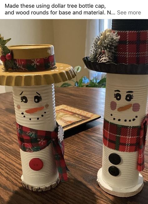 Dollar Tree Bottle Cap Crafts, Cap Facebook, Parents Christmas, Christmas Gifts For Parents, Bottle Cap Crafts, Crafts Decor, Cup Crafts, Gingerbread Girl, Snowman Crafts