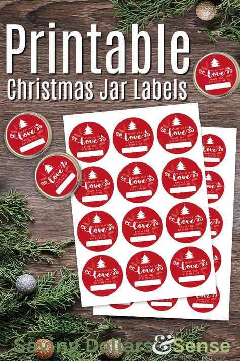 Printable Christmas Jar Labels | These free mason jar labels are perfect for all your homemade Christmas food gifts this year #Christmas #holidays #gifts #printable #free #masonjars Christmas Jam Labels Free Printable, Mason Jar Labels Printable Free, Christmas Labels Printables Free, Christmas Labels Template, Recipe Gifts, Summer Canning, Christmas Jar Gifts, Jar Toppers, Christmas Printable Labels