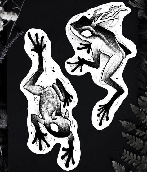 Wilderness Tattoo, Frog Tattoo, Frog Tattoos, Creepy Tattoos, Spooky Tattoos, Sketch Tattoo Design, Tattoo Style Drawings, Dark Art Drawings, Dark Tattoo