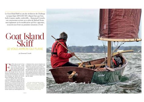 Article Le Chasse-Marée - Goat Island Skiff article Goat Island Skiff, Sailing Dinghy, Open Water, Big Waves, Boat Plans, Rowing, Boat Design, Wooden Boats, Catamaran