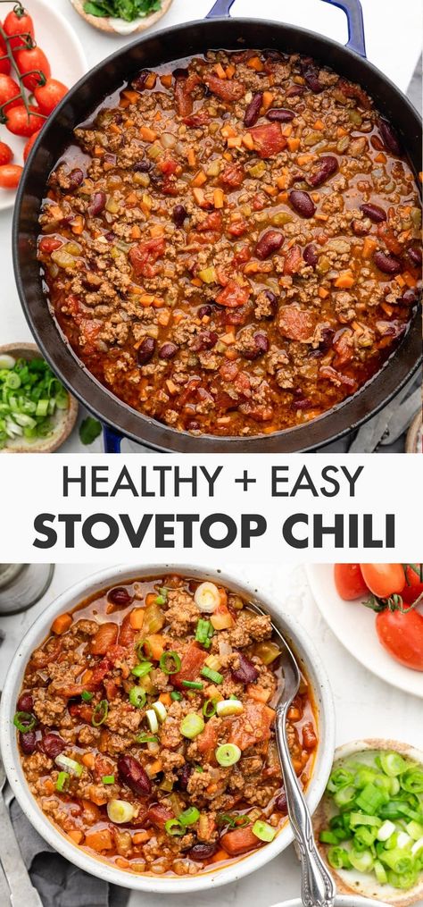 Easy Stovetop Chili Hop Recipes, Stovetop Chili Recipe, Stovetop Dinners, Easy Stovetop Chili Recipe, Chili Recipe Stovetop, Stovetop Chili, Fast Dinner Recipes, Chili Recipe Easy, Dinner With Ground Beef