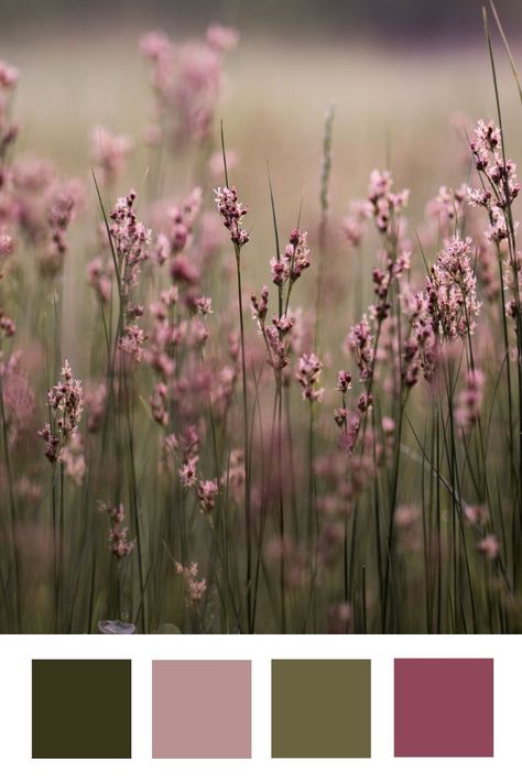 Natural Wedding Colour Schemes, Light Pink And Forest Green Bedroom, Green And Dusky Pink Bedroom, Army Green And Pink Color Palette, Pink And Olive Bathroom, Pink Green And Black Aesthetic, Forest Green And Blush Bedroom, Olive Green Nature Aesthetic, Salmon Pink And Green