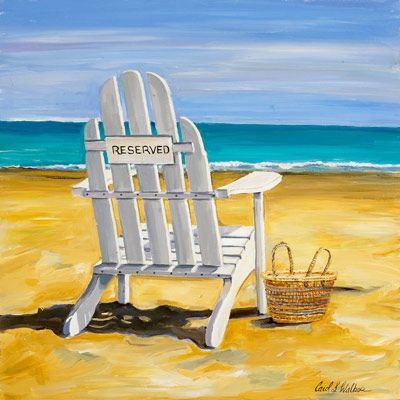 Paint A Beach, Chair Drawing, Cabin Lodge, Painted Chairs, Beach Chair, Beach Painting, Beach Scenes, Beach Chairs, Adirondack Chair