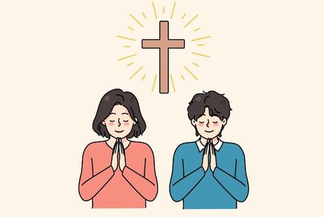 Praying Illustration Art, Power Of Faith, Christian Images Faith, Faith Pictures Image, Person Praying Drawing, Worship Illustration, Praying Cartoon, Pray Illustration, Praying Picture