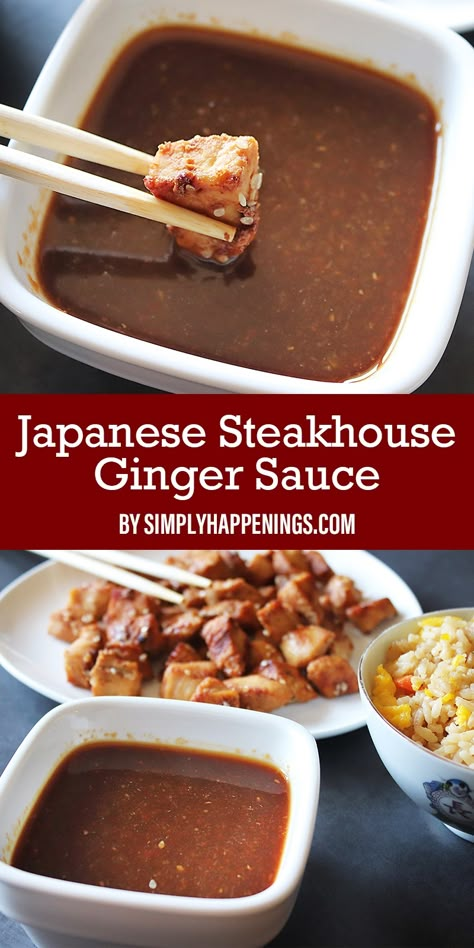 Hibachi Recipes, Japanese Steakhouse, Japanese Sauce, Asian Sauce, Ginger Sauce, Marinade Sauce, Sauces And Dressings, Japanese Cooking, Japanese Recipes