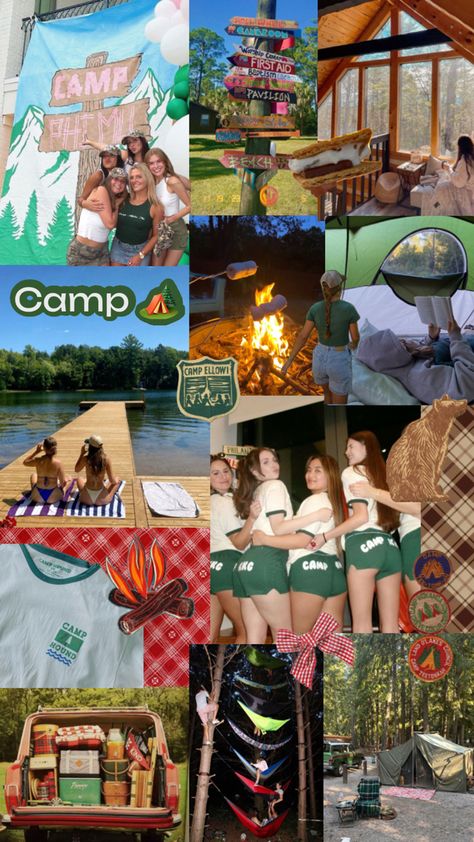 Summer Camp Bid Day, Camp Theme Outfit, Camp Sorority Theme, Camp Bid Day Theme, Sisterhood Ideas, Sorority Recruitment Themes, Sisterhood Retreat, Retreat Themes, Sorority Themes