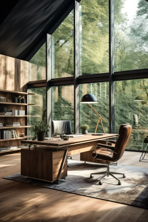 office room  office design interior small office modern office interiors Mens Study Office, Modern Home Library, Writer's Office, Cabin Office, Doctors Office Decor, Office Cabin, Working Office, Farm Office, Doctors Office