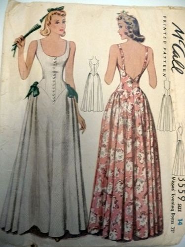 mccall gown 3559 by carbonated, via Flickr Night Dress Vintage, Night Dress Pattern, Vintage Dress Sewing Pattern, 1940s Gown, Satin Sewing Projects, 1940s Evening Gowns, 1930s Dress Pattern, 1940s Dress Pattern, Evening Gown Pattern