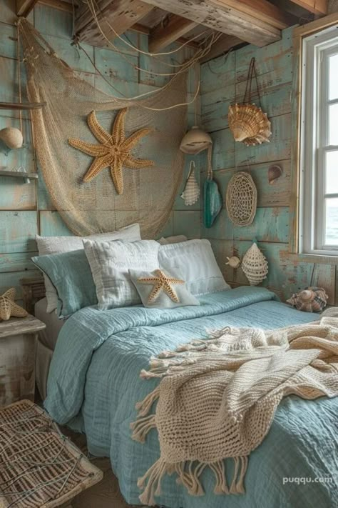 Coastal Theme Bedroom, Coastal Beach Bedroom, Summer Bedrooms, Beach Inspired Bedroom, Surf Bedroom, Ocean Themed Rooms, Ocean Bedroom, Ocean Themed Bedroom, Beach Room Decor