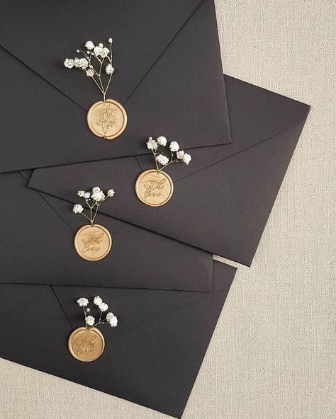 Black White And Gold Invitations, Black Envelope Wedding Invitation, Wedding Invitations Black And Gold, Black Invitation Card, Wedding Invitations Black, Wedding Invitation Black, Wedding Invitations Card, Wedding Invitations Envelopes, Black Envelope