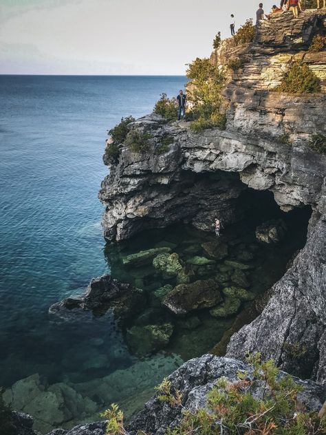 Flowerpot Island, Tobermory Ontario, Skoolie Conversion, Bruce Peninsula National Park, Bruce Peninsula, The Grotto, National Park Camping, Canada National Parks, Cambodia Travel