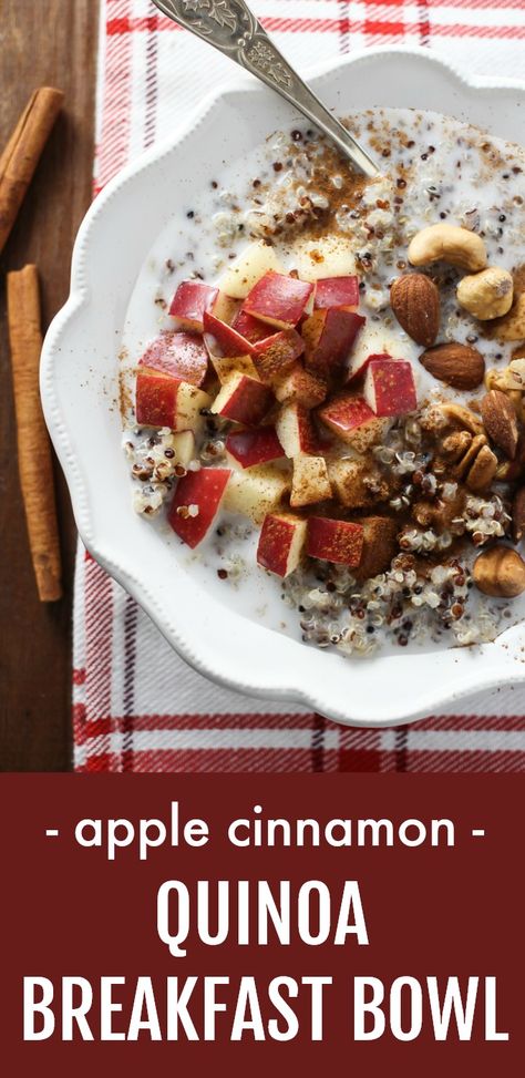 Apple Cinnamon Quinoa Breakfast, Apple Cinnamon Quinoa, Cinnamon Quinoa, Autumn Brunch, Quinoa Recipes Breakfast, Breakfast Bowls Recipe, Quinoa Breakfast Bowl, Cinnamon Breakfast, Healthy Bowls Recipes