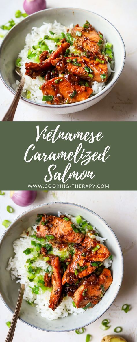 Vietnamese Salmon Recipes, Thai Salmon Recipes, Vietnamese Dishes Food Recipes, Vietnamese Seafood Recipes, Keto Vietnamese Recipes, Easy Vietnamese Dishes, Vietnamese Dinner Recipes, Vietnamese Meal Prep, Vietnamese Rice Dishes