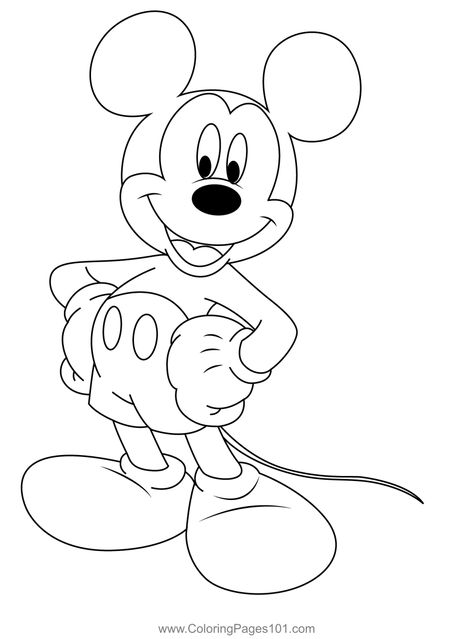 Mickey Mouse Style Coloring Page Mickey Mouse Coloring, Mouse Coloring Pages, Mickey Mouse Outline, Mickey Coloring Pages, Halloween Summer, Mickey Mouse Printables, Miki Mouse, Mickey Mouse Sketch, Mickey Mouse Illustration