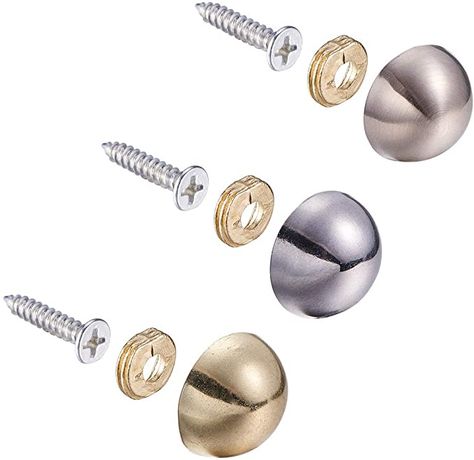 INCREWAY Mirror Screws, 36 Sets 3 Colors 18mm Zinc Alloy Thicker Mirror Screws Cap with Decorative Cover Nails (Hemispherical) - - Amazon.com Cover Nails, Mirror Nails, Glass Furniture, Fitted Furniture, Screw Caps, Metal Construction, Mirror Decor, Polished Chrome, Mirror Table