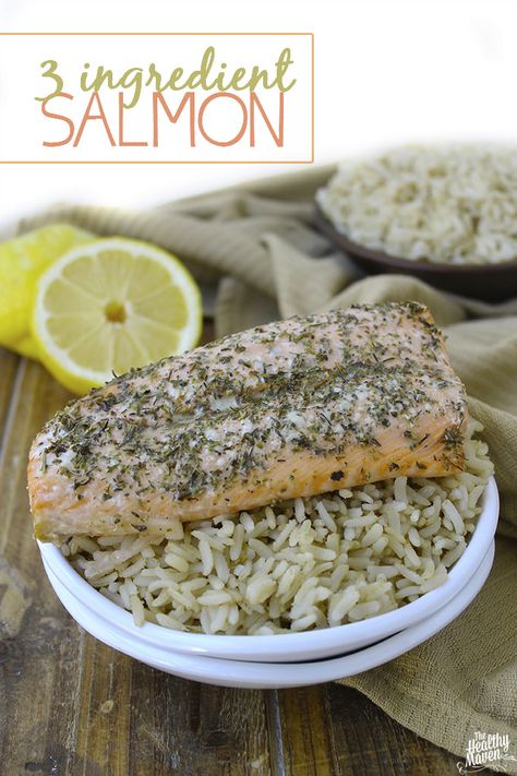 A simple salmon recipe made with just 3 ingredients. This heart-healthy recipe is quick, easy and requires only a few ingredients. 3 Ingredient Salmon, Easy Salmon Recipes, Gluten Free Dishes, Gluten Free Recipes For Dinner, Healthy Work Snacks, Gluten Free Dinner, Easy Healthy Dinners, 3 Ingredient, Healthy Dinner Recipes Easy