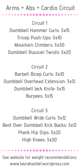 Arms   Abs   Cardio Circuit - Tone and strengthen your arms and abs while improving your cardiovascular system. Arms And Cardio Workout, Arms Circuit Workout, Arm And Core Workout, Arms And Core Workout, Arm And Cardio Circuit, Weight Circuit, Full Body Weight Circuit, Arm Circuit, Cardio Strength Circuit