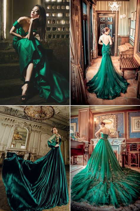 jewel02-emeraldgreen Green Wedding Dresses, Emerald Green Weddings, Green Dresses, Beauty Dress, Wedding Dresses Unique, Gorgeous Gowns, Green Wedding, Wedding Looks, Beautiful Gowns