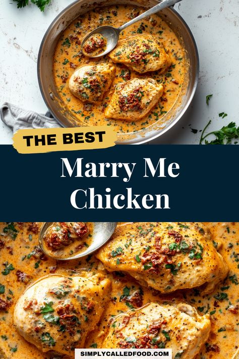 Dive into the Marry Me Chicken recipe, a culinary masterpiece for any dinner. This dish combines tender chicken breasts and thighs with a creamy sauce, perfect over orzo or tortellini pasta. Whether using a crock pot, instant pot, or skillet, this easy recipe is quick to prepare and delicious. Inspired by Skinnytaste, it’s healthy, can be baked, slow-cooked, or made on the stove top. For the ultimate Marry Me Chicken recipe and more chicken recipes, visit simplycalledfood.com. Marry Me Chicken Recipe Instant Pot, Marry Me Chicken Instant Pot, Instant Pot Marry Me Chicken, Merry Me Chicken Recipe, Chicken Breast Instant Pot, Stove Top Chicken Thighs, Chicken Breast Instant Pot Recipes, Marry Me Chicken Recipe, Marry Me Chicken