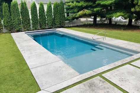 Imagine Pools, Tanning Ledge Pool, Rectangle Pool, Fiberglass Swimming Pools, Pools Backyard Inground, Pool Renovation, Pool Remodel, Backyard Dreams, Small Pool Design