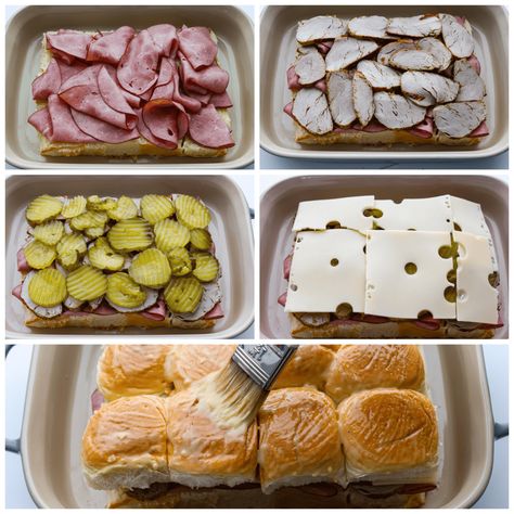 Cuban Sliders Recipe - The Recipe Critic Hawaiian Roll Cuban Sliders, Cuban Sliders Hawaiian Rolls, Cold Sliders, Cuban Sandwich Appetizer, Hawaiian Roll Sliders Cuban, The Kitchen Cuban Sliders, Cubano Sliders, Cuban Sandwich Sliders, Pulled Pork Cuban Sliders