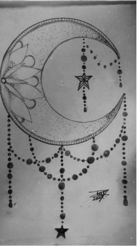 Drawings Of The Moon Pencil, Moon And Stars Drawing Pencil, Tambourine Decoration, Moon And Clouds Drawing, Moon Sketch Aesthetic, Crescent Moon Sketch, Moon Aesthetic Drawing, Aesthetic Pencil Art, Moon Drawings Aesthetic