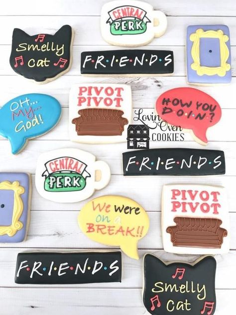 Friends Themed Wedding, Cookie Gift Box, Friends Cake, Friends Bridal, Friends Party, Cookie Gifts, Easter Cookies, Friends Tv Show, Friends Tv