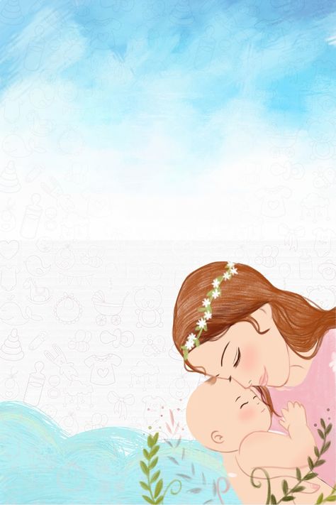 Blue Mother And Baby Special Love Background Mothers Wallpaper, Baby Background Wallpapers, Background Baby, Mother Background, Mother Background Wallpaper, Baby Background, Baby Girl Background Design, Mother And Baby Drawing, Mother With Baby Drawing