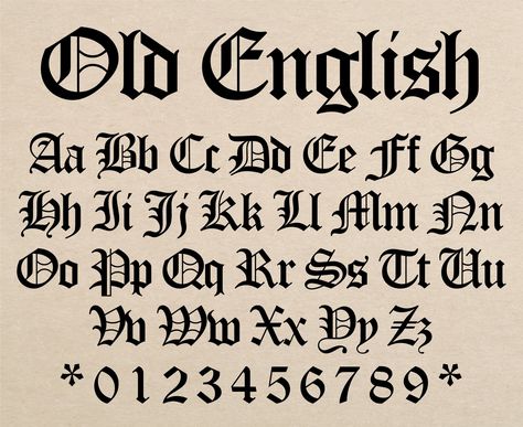 Download a variety of old English fonts for your designs, including blackletter, gothic, and uncial#tattoofonts #alphabet #inkedletters #tattooideas #typographytattoo Old English Calligraphy, English Calligraphy Font, Old English Font Tattoo, Font Gothic, Old English Alphabet, Celtic Fonts, Tattoo Fonts Alphabet, Calligraphy Fonts Alphabet, Old English Letters