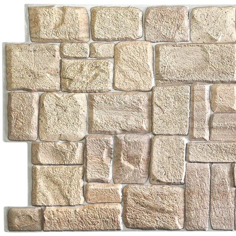 Dundee Deco Beige Limestone PVC 3D Wall Panels, Decorative Wall Paneling - On Sale - Bed Bath & Beyond - 40130163 Faux Limestone, Mole People, Modern Wall Tiles, Vinyl Wall Panels, Deco Panel, Sculptural Wall, Classic Building, Pvc Wall Panels, Brick Veneer