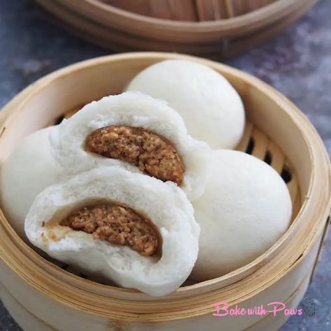 Pau Recipe, Water Room, Coconut Buns, Steamed Cake, Breads & Buns, Extra Virgin Coconut Oil, Bun Recipe, Steamed Buns, Roasted Peanuts