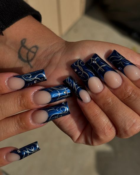 Low rider inspired Nails 😍💙 LIMITED November availability now out!!☕️🍂Link in bio to book✨ #nailsofinstagram #nailsoftheday #nailsoftheday #nailsnailsnails #nails2inspire #818#818nails #explorepage #calinails #nailtech #nailtechnician #nailvideos #nailvids #nailvideo #lanails #sfvnails #acrylicnails #noho #nails #burbank #longnails #lanails #nailinspo #nailinsporation #losangelesnails #losangelesnailtech #ignails #frenchnails #frenchtipnails #lowridernails La Nails, Inspired Nails, Low Rider, Nail Technician, French Tip Nails, Nail Tech, French Nails, Long Nails, Nail Inspo