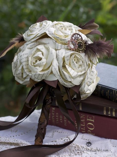 Steampunk Party Decorations, Steampunk Wedding Decorations, Steampunk Wedding Themes, Broach Bouquets, Victorian Wedding Themes, Victorian Steampunk Wedding, Steampunk Bedroom, Steampunk Wedding Dress, Punk Wedding