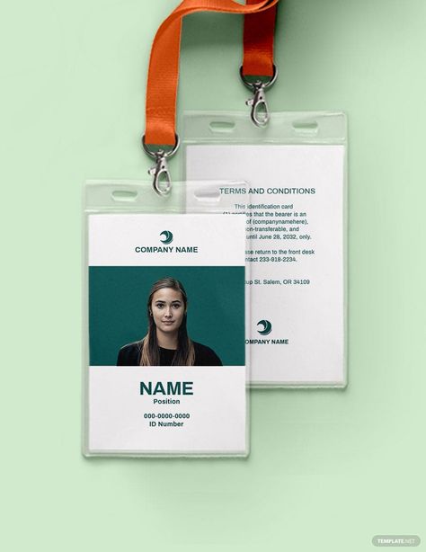 Blank Employee ID Card Template Identity Card Design, Employee Id Card, Employees Card, Corporate Id, Company Id, Corporate Portrait, Id Card Template, Microsoft Publisher, Id Design