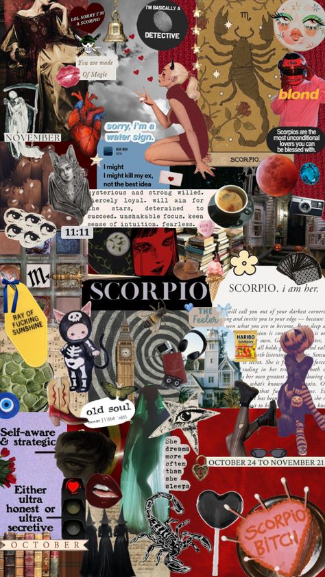 scorpio ✨✨ #scorpio #scorpioaesthetic #zodiac #zodiacsign #wallapaper #october #november Scorpio Collage Wallpaper, Scorpio Season Wallpaper, Scorpio Birthday Aesthetic, November Collage Wallpaper, Scorpio Wallpaper, November Scorpio, Scorpio Aesthetic, Scorpio Szn, Scorpio Scorpio