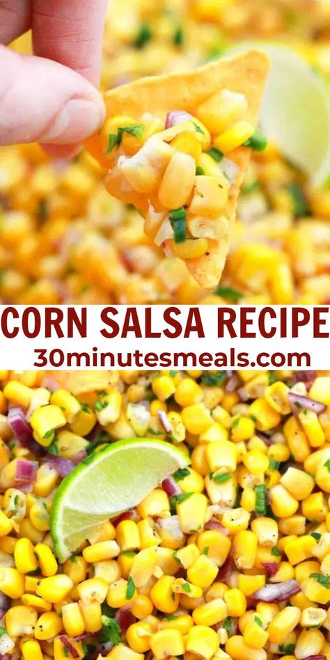 Sweet Corn Recipes, Corn Salsa Recipe, Vegetarian Mexican, Party Dip, Quick And Easy Appetizers, Easy Party Food, Corn Salsa, Amazing Appetizers, Corn Recipes