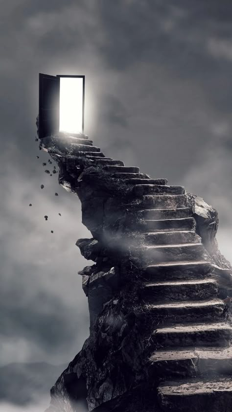 Surrealism Dark, Wallpaper Stairs, Stair Art, Surreal Photos, Inspirational Artwork, Beautiful Dark Art, Stairway To Heaven, Fantasy Art Landscapes, Dark Photography