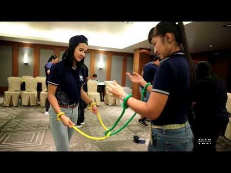 Team building Thailand Indoor activity The magic rope game for team culture - YouTube Games For Events, Indoor Team Building Activities, Kids Team Building Activities, Indoor Group Games, Indoor Team Building, Indoor Camping Party, Games Team Building, Team Culture, Team Building Games