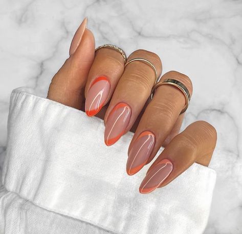 Naked Nails, Orange Nail Art, Nails Acrylic Almond, Orange Nail, Her Nails, Nail Polishes, Mimosa, Nails Acrylic, Nails Inspo