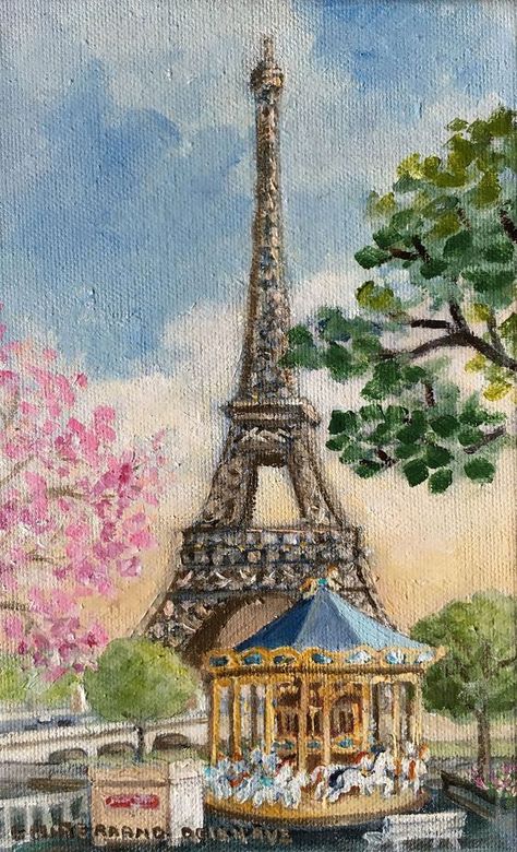 Parisian Painting, Paris Art Painting, Eiffel Tower Drawing, Eiffel Tower Painting, Art Parisien, Paris Artwork, Eiffel Tower In Paris, Tower In Paris, Istoria Artei